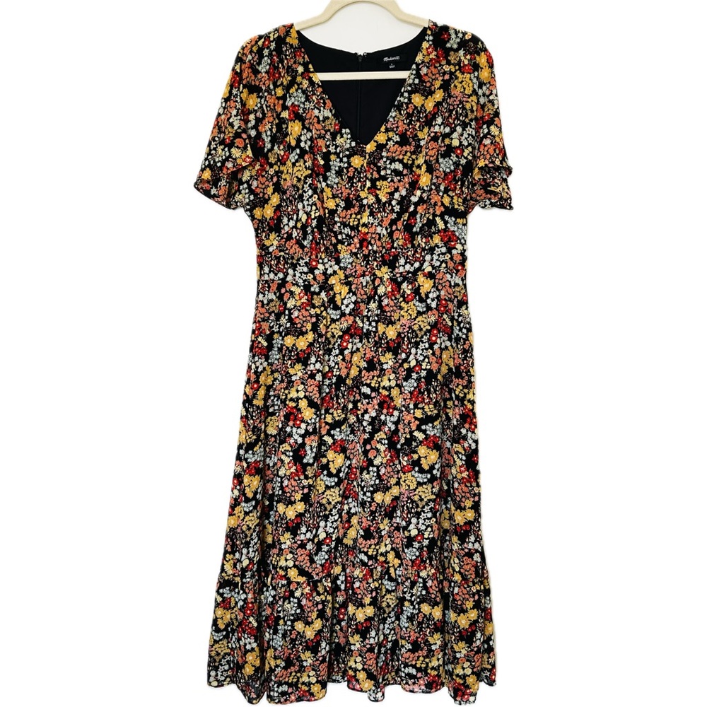 Madewell Black Floral Maxi Dress Size 6
